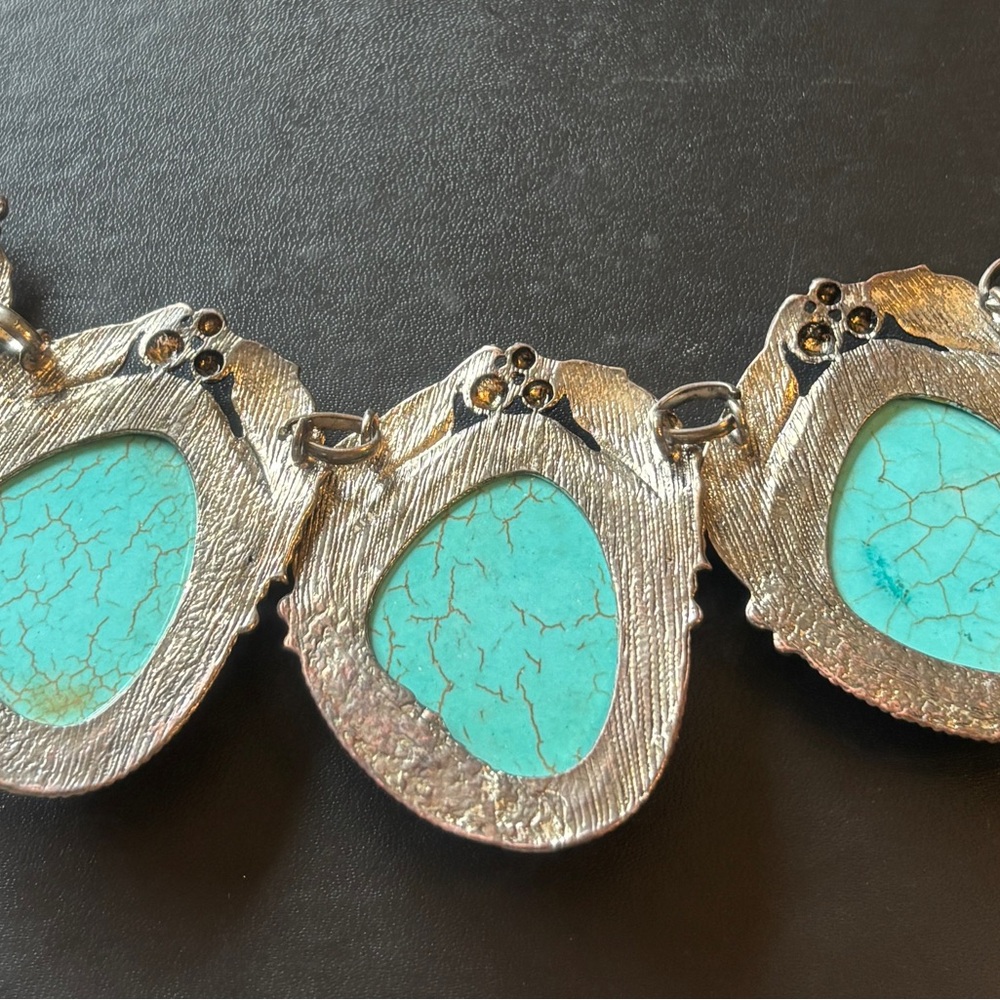 Turquoise Silver Pendant Necklace - Picture 7 of 8